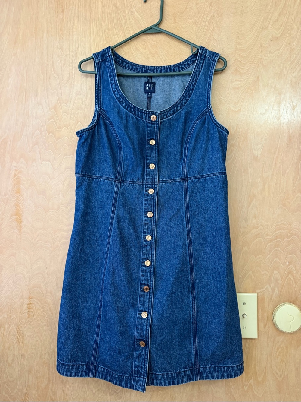 GAP Blue Denim Button-Front Mini Dress - Picture 2 of 5